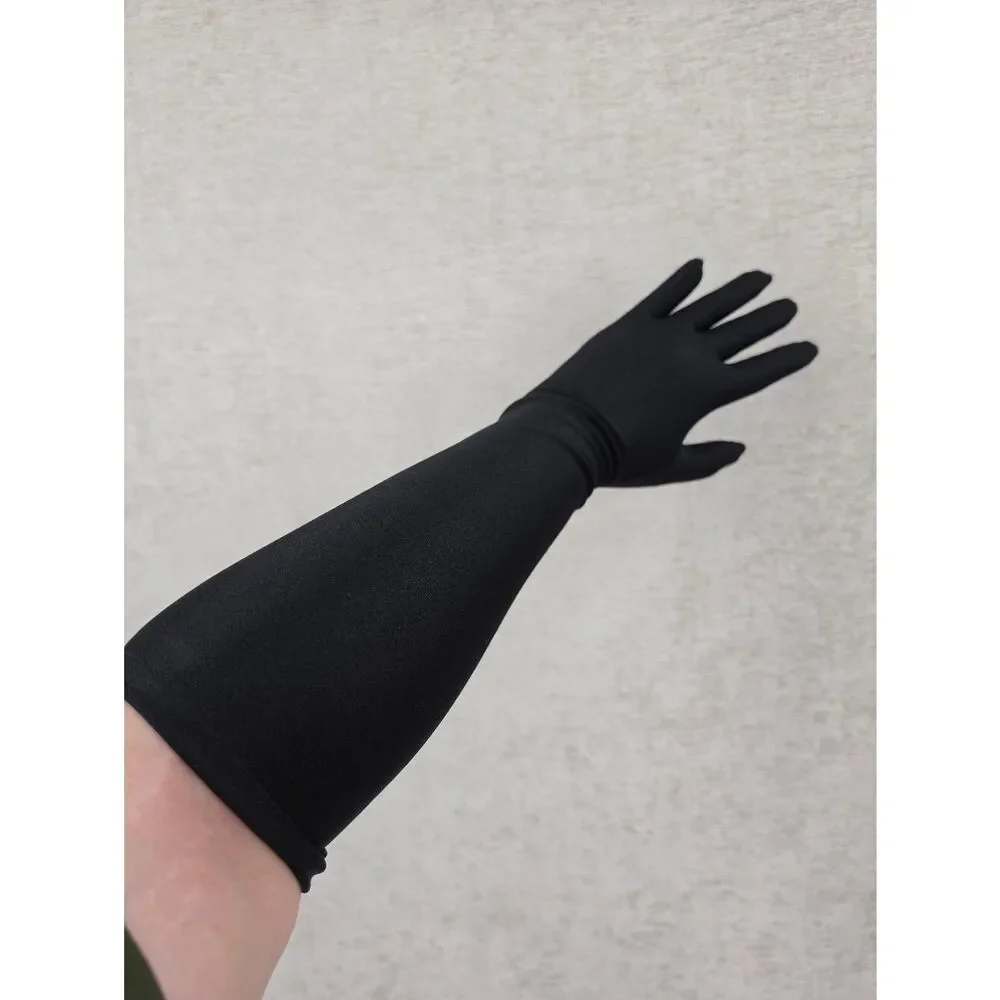 Lord & Taylor Black Opera-Length Stretch Nylon Long Dress Gloves